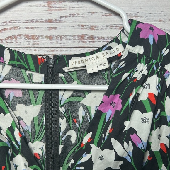 Veronica Beard Janis Floral Ruched Dress Size 4 - Picture 11 of 16